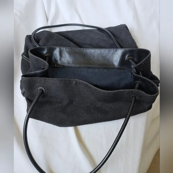 GUCCI tote black denim interlocking G Vintage - Picture 7 of 15